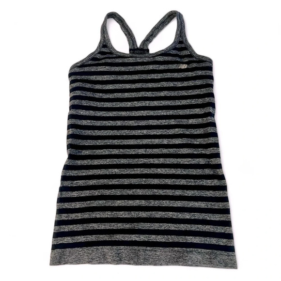 New Balance workout striped tank top with built in shelf bra size large - Picture 1 of 7
